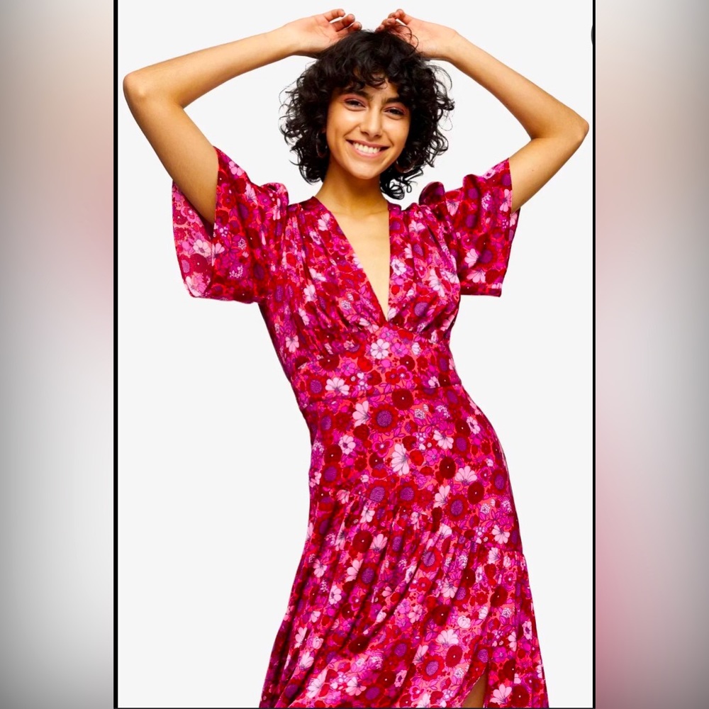 TOPSHOP Willow Floral Midi Dress size 8💖🌺NWOT